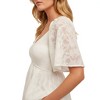 Knit & Lounge Women’s Smocked Peplum Blouse Textured Floral Fabric Flowy Flutter Sleeve Top - 2 of 4