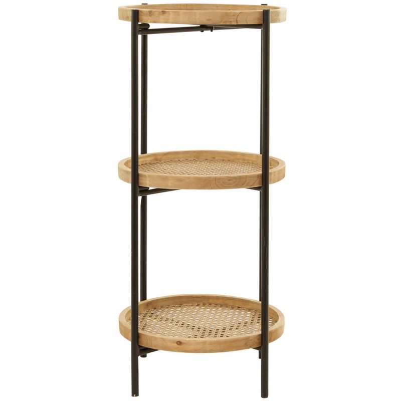 33.5&#34; Traditional Metal and Wood Shelving Unit Brown - Olivia &#38; May, 4 of 6