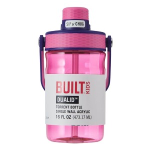 Built 16 Oz Dualid Acrylic Bottle, Pink - 1 of 4