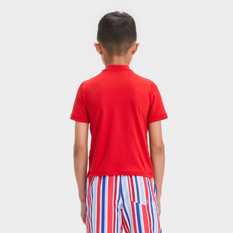 Boys' Solid Rash Guard Top - Cat & Jack™ Red, 4 of 5