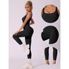 Allegra K Women's U Neck One Piece Jumpsuit Workout Sleeveless Tummy Control No Show Ribbed Shapewear Body Shapers - 3 of 4