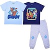 Warner Bros Boy's 3-Pack Scooby-Doo Mystery Inc Short Sleeve Graphic Tees and Jogger Pant Set - Blue, Grey / Size 4T - 2 of 4