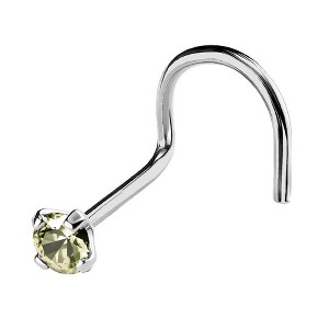 Jewelry Avalanche 22G 14K Gold Nose Screw Nose Stud with Peridot Gemstone - 1 of 2