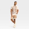 Houston White Men's Short Sleeve Camp Collared Button-Down Shirt - White - 3 of 3