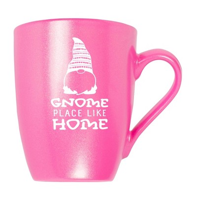Elanze Designs Cute Witty Coffee Cup Mug 10 Ounce Ceramic With Shimmery Metallic Finish Gnome Place Like Home Princess Pink