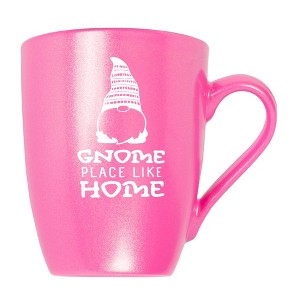 Elanze Designs Cute Witty Coffee Cup Mug 10 Ounce Ceramic With Shimmery Metallic Finish Gnome Place Like Home Princess Pink - 1 of 4