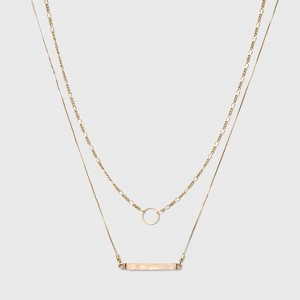 petiteSemi Precious Short Delicate Layered Necklace - Universal Thread Light Gold, Women