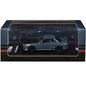 Nissan Skyline "Top Secret" GT-R (R32) RHD Stealth Gray with Carbon Hood 1/64 Diecast Model Car by Inno Models - 1 of 2