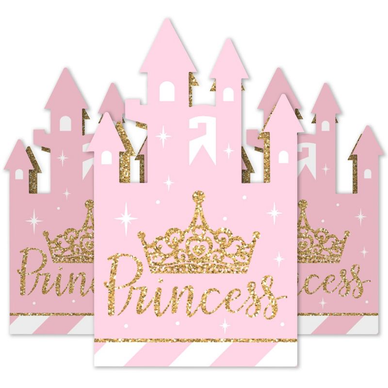 Big Dot of Happiness Little Princess Crown - Pink and Gold Princess Baby Shower or Birthday Party Favor Gift Boxes - Castle Boxes - Set of 12, 2 of 9