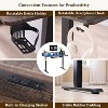 SinCiDo Height Adjustable Electric Standing Desk with Charging Station, 60" Sit Stand Up Computer Home Office Desk with LED Lights, Dark Rustic Oak - 4 of 4