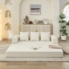 Modular Chenille Folding Floor Sofa with 3 Pillows, Convertible Sleeper Couch for Small Spaces, Living Room or Bedroom – The Pop Home - 3 of 4