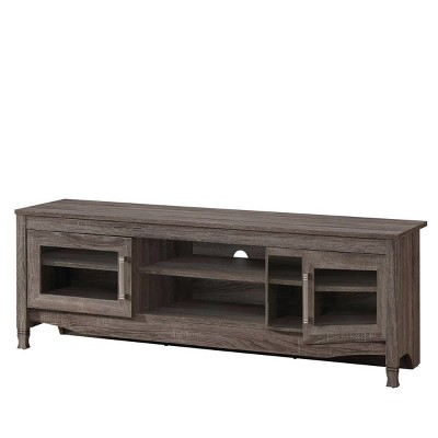 Driftwood Gray Premium MDF TV Stand with Cabinet for Up to 65" TVs