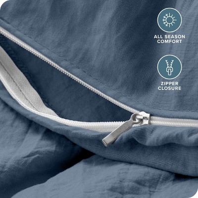Washed Bering Sea Queen Duvet Cover and Sham Set by Bare Home