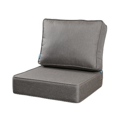 ARTPLAN Deep Seat Outdoor Cushion,Set 24"x24"x6" ,18x24" Bench Outdoor Chair Cushions, Polyester Fill Back for Patio Furniture ,Square