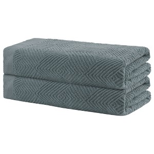 Unique Bargains Cotton Quick Lightweight Dry Large Bath Towels Large Towels 2 Packs - 1 of 4