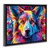 Stupell Industries Dog with Vivid Paint Splash Black Framed Floater Canvas Wall Art - 3 of 4
