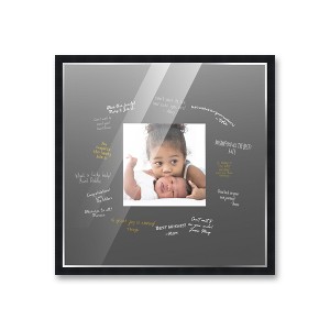 PosterPalooza | Autograph Black Wood Frame with Squre Black Mat, Silver Marker Pens - 3 Sizes for Events - 1 of 4