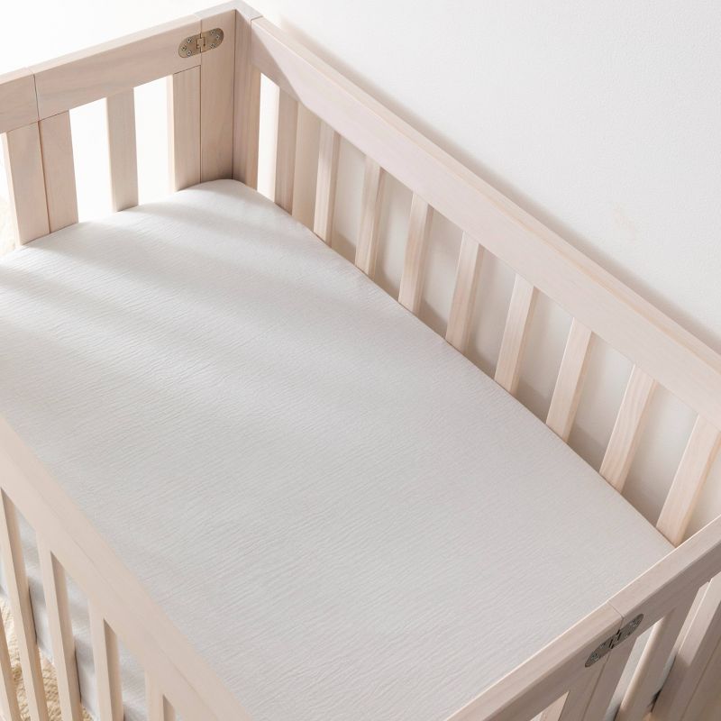 Babyletto Plain White Muslin Mini Crib Sheet, 2 of 7
