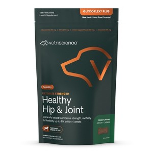VetriScience Ultimate Strength Healthy Hip & Joint Chews for Small Dogs with Glucosamine Chondroitin and MSM, 60 Count Bag - 1 of 3
