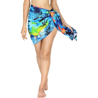 LA LEELA Women's Sarong Beachwear Wraps Pareo One Size Blue