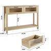 Nasitip 43''Entryway Table, Wood Console Table with 2 Glass Drawers, 2 Tier Sofa Table with Storage for Living Room,Entryway - 4 of 4