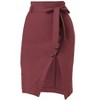 Allegra K Women's Vintage Button Decor Belted Split Front Knee Length Pencil Skirt - 3 of 4