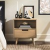 TIRAMISUBEST Mid-Century 2-Drawer Nightstand with Tray Top-Solid Pine, Caramel Finish - 2 of 4