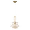Livex Lighting Art Glass 1 - Light Pendant in  Antique Brass - 2 of 4