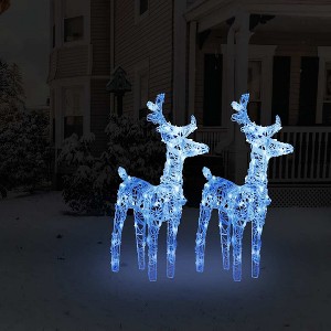 Aghana Digitals 2-Piece Blue Acrylic Christmas Reindeer Decor with 80 LED Lights, 8 Lighting - 1 of 4