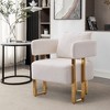 PAGED Modern Accent Chair Teddy Fleece Upholstered Living Room Chairs with Gold Metal Legs for Living Room, Study, 2Pcs - 4 of 4