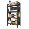 AENKYO 56.3 Tall 4-Tier Bakers Rack with Wooden Shelves, Easy to Assemble, Metal and Wood Kitchen Storage Organizer for Pantry & Kitchen - 4 of 4