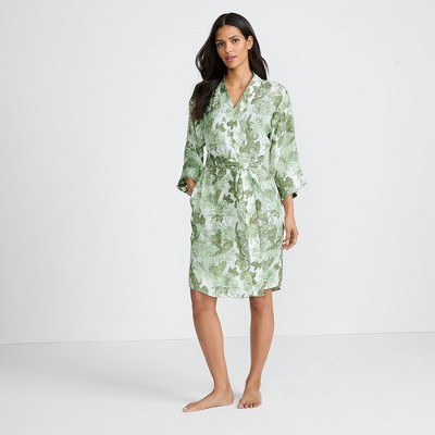 Lands' End Women's Matte Satin 2 Piece Pajama Set - Nightgown and Robe