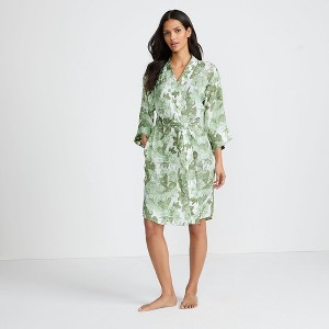 Lands' End Women's Matte Satin 2 Piece Pajama Set - Nightgown and Robe - 1 of 4