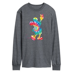 Men's - Disney - Mickey Mouse Tie Dye Silhouette Long Sleeve Graphic T-Shirt - 1 of 4