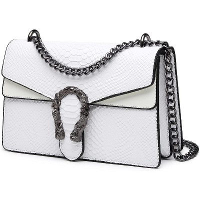 Crossbody Bags for Women - Snake Printed Clutch Purses Leather Chain Shoulder Bags Evening Handbags