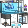 Aheaplus Computer Desk with Outlet & Hutch - 3 of 4