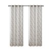 JUJABU 1pc 50"x84" Fretwork Print Grommet Top Window Curtain Panel - 2 of 4