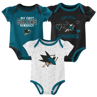 NHL San Jose Sharks Baby Girls' Winning Goal 3pk Bodysuit Set