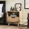 TIRAMISUBEST Mid-Century 2-Drawer Nightstand with Tray Top-Solid Pine, Caramel Finish - 3 of 4