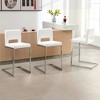 26" Bar Stools - Modern PU Leather/Velvet Barstools with Hollow Back, H Upholstered Armless Kitchen Island Stools with Chrome Metal Frame - 2 of 4