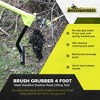 Brush Grubber Heavy Duty 4 Foot Long Tubular Steel Handled Shallow Root Lifting Garden Tool for Brush, Small Trees, and Tough Weed Roots, Green - 3 of 4
