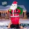 Joyfy 12 FT Giant Christmas Inflatable Decoration, Santa with Gifts Inflatable with Built-in LEDs for Xmas Party Indoor Outdoor Yard Lawn Decorations - 2 of 4