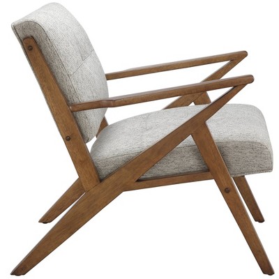 Mid-Century Modern Rocket Lounge Chair in Light Grey Microfiber