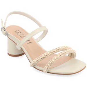 Journee Collection Womens Lornnah Beaded Strap Heeled Sandals - 1 of 4