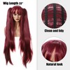 Unique Bargains Women's Wigs 33" Pink with Wig Cap Long Hair - 3 of 4