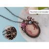 Anna-Kaci Vintage Inspired Crystal Rhinestone Victorian Lady Cameo Brooch Pin Maiden Flower Ribbon Bow Pendant - 4 of 4