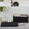 KTMBDW Home Decor | Tufted Storage Ottoman Bench with Hinged Lid | Ottoman Bench with Storage for Living Room & Bedroom, Black - 3 of 4