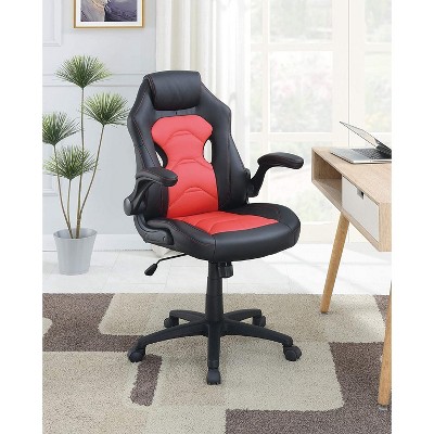 CAVINAS Modern Office Desk Chair, Upholstered Comfort Chair Relax Gaming Office Chair Work Black and White Color for Living Room, Bedroom