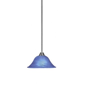 Toltec Lighting Paramount 1 - Light Pendant in  Brushed Nickel with 10" Blue Italian Shade - 1 of 1