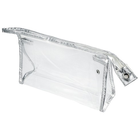 Unique Bargains Clear Portable Waterproof Makeup Bag Silver Tone 1 Pc - image 1 of 4